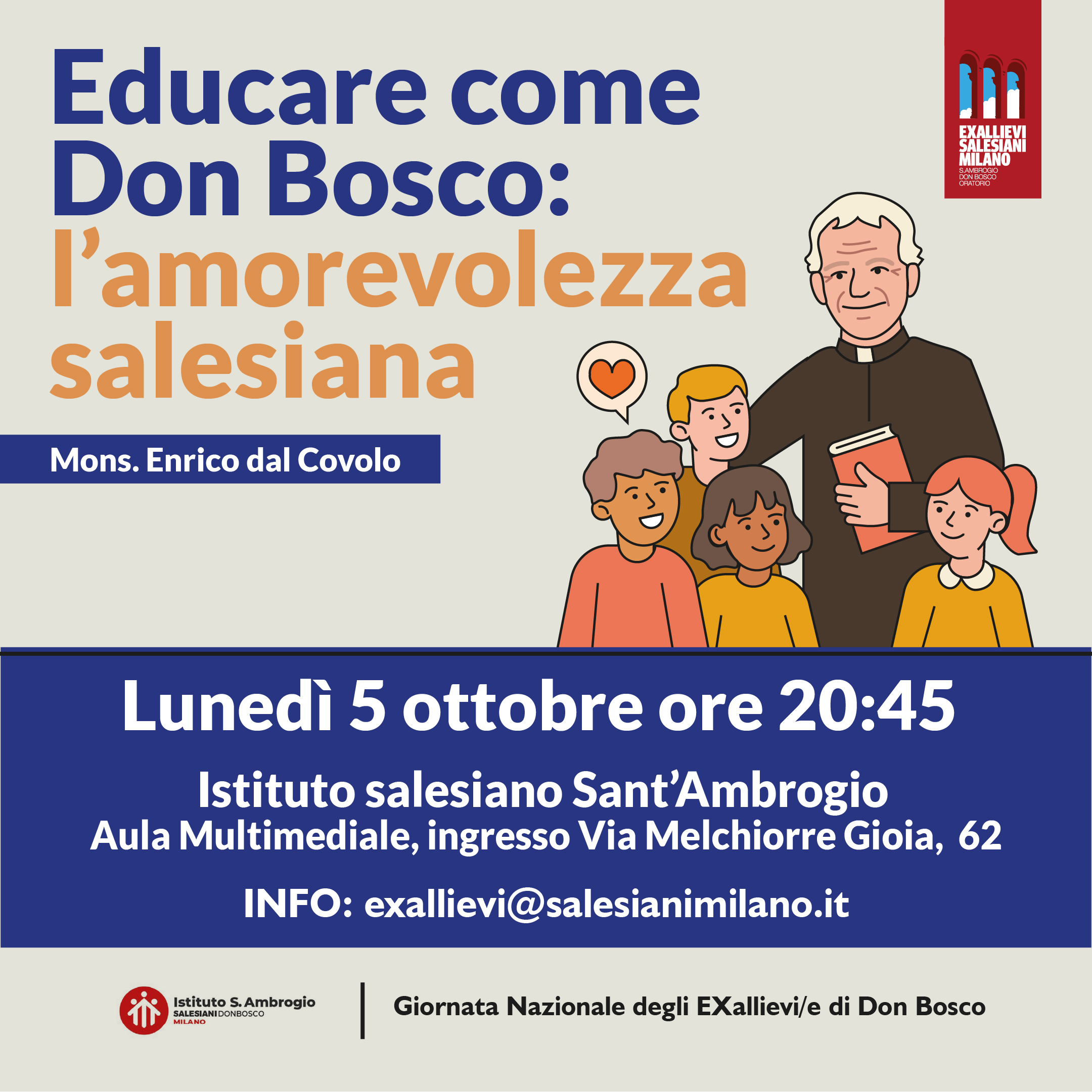 HOME 2 Educare come don Bosco: l'amorevolezza salesiana, Mons. Enrico dal Covolo